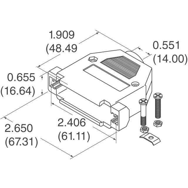 978-050-010R031 NorComp Inc.  Capots de connecteurs D-Sub en forme de D